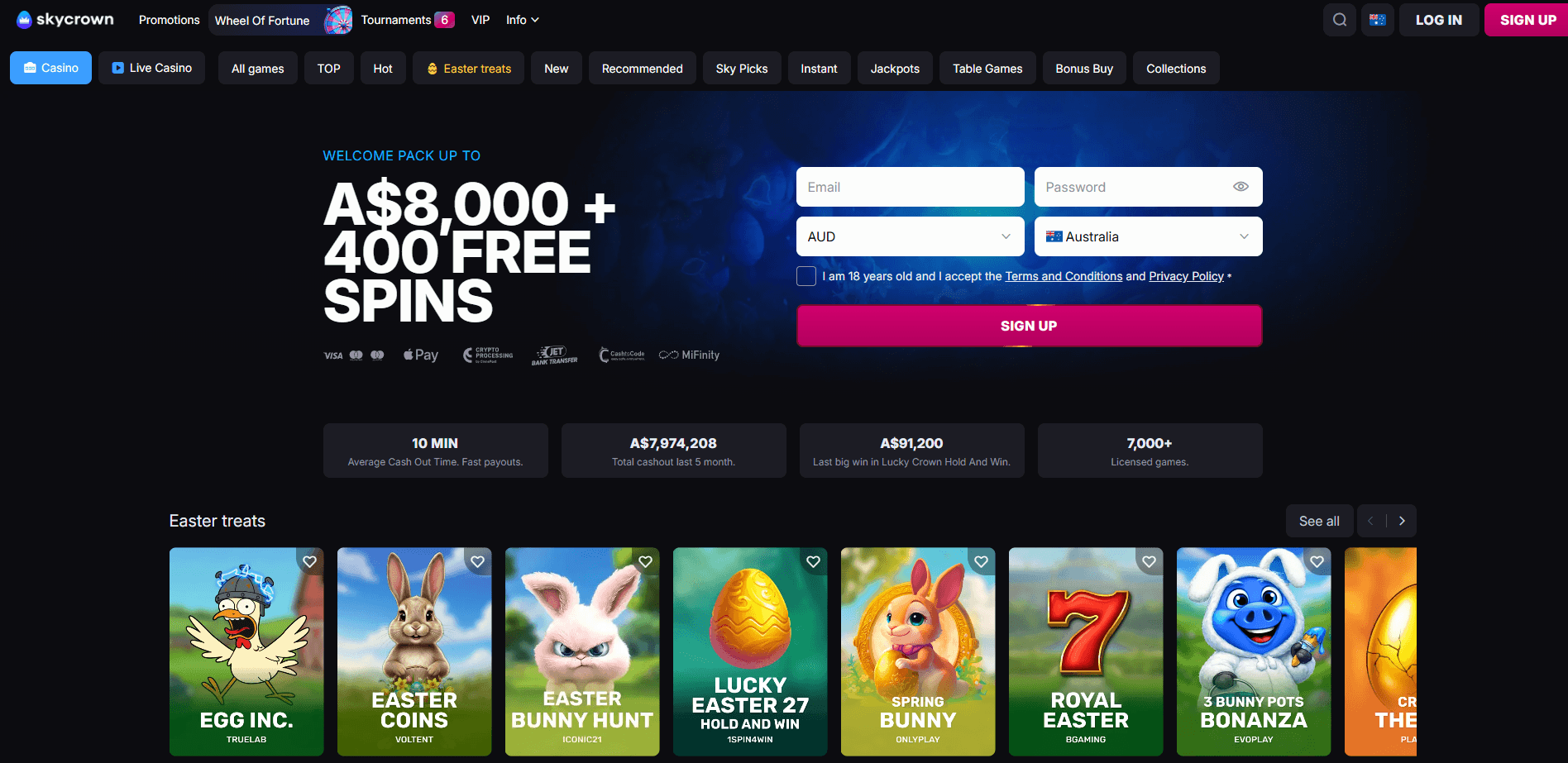 skycrown online casino australia main page